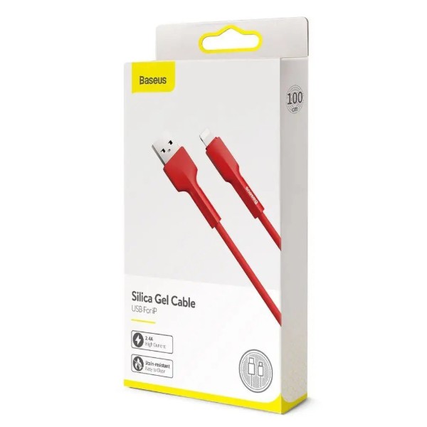 Фото - Кабель Baseus Silica Gel USB-Lightning 2.4A 1m Red (CALGJ-09)