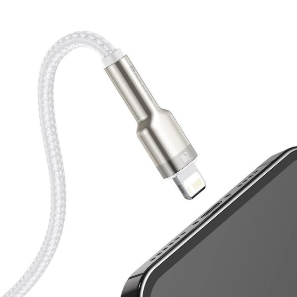Фото - Кабель Baseus Cafule Metal Lightning 2.4A 2 м White (CALJK-B02)
