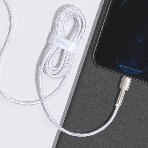 Фото - Кабель Baseus Cafule Metal Lightning 2.4A 2 м White (CALJK-B02)