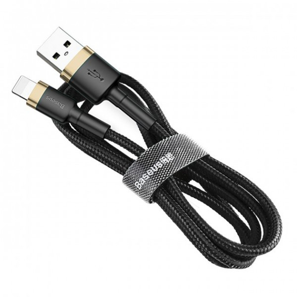 Фото - Кабель Baseus Cafule Cable USB For Lightning 1.5A 1m Black/Gold (CALKLF-BV1)