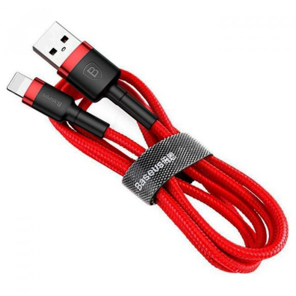 Фото - Кабель синхронізації даних Baseus Cafule USB to Lightning 2.4A 0.5 Red (CALKLF-A09)