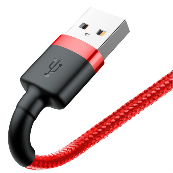 Фото - Кабель синхронізації даних Baseus Cafule USB to Lightning 2.4A 0.5 Red (CALKLF-A09)