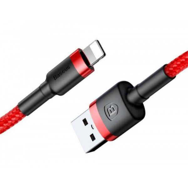 Фото - Кабель синхронізації даних Baseus Cafule USB to Lightning 2.4A 0.5 Red (CALKLF-A09)