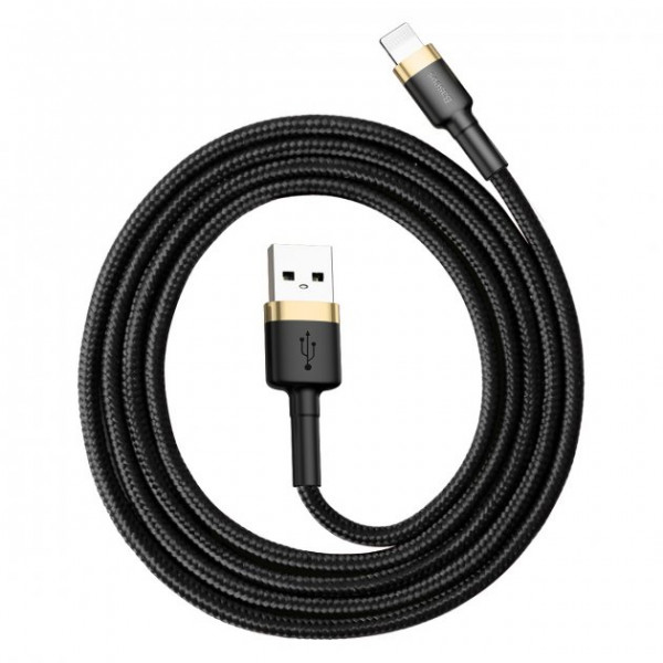 Фото - Кабель Baseus Cafule Cable USB For Lightning 1.5A 1m Black/Gold (CALKLF-BV1)
