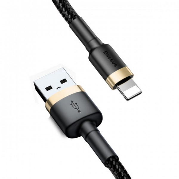 Фото - Кабель Baseus Cafule Cable USB For Lightning 1.5A 1m Black/Gold (CALKLF-BV1)
