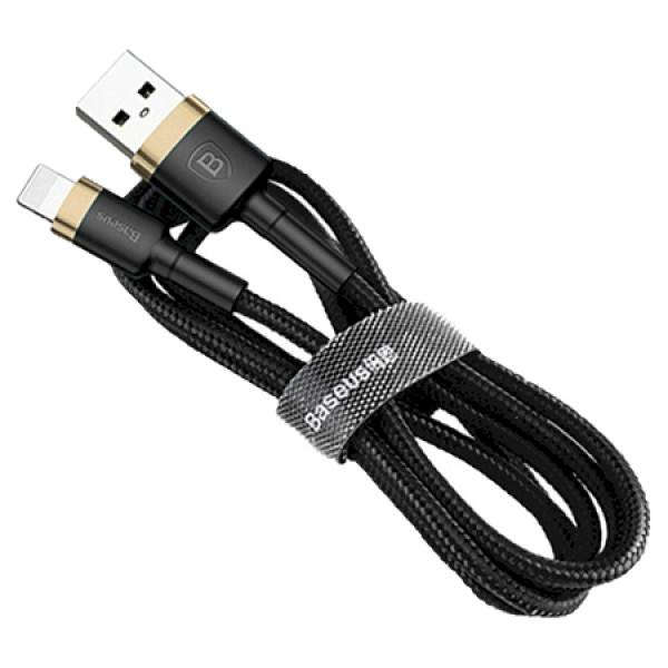 Фото - Кабель Baseus Cafule Cable USB for iP 2A 2 m Black/Gold (CALKLF-CV1)