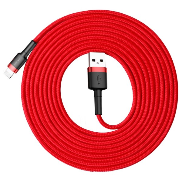 Фото - Кабель Baseus Cafule Cable USB for IP 2A 3m Red/Red (CALKLF-R09)