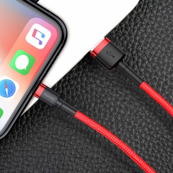 Фото - Кабель Baseus Cafule Cable USB for IP 2A 3m Red/Red (CALKLF-R09)