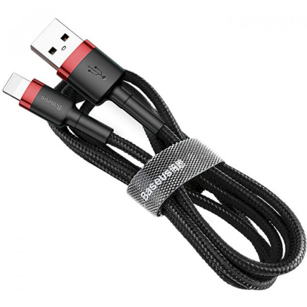 Фото - Кабель синхронізації даних Baseus Cafule Cable USB for iP 2A 3 m Black/Red (CALKLF-R91)