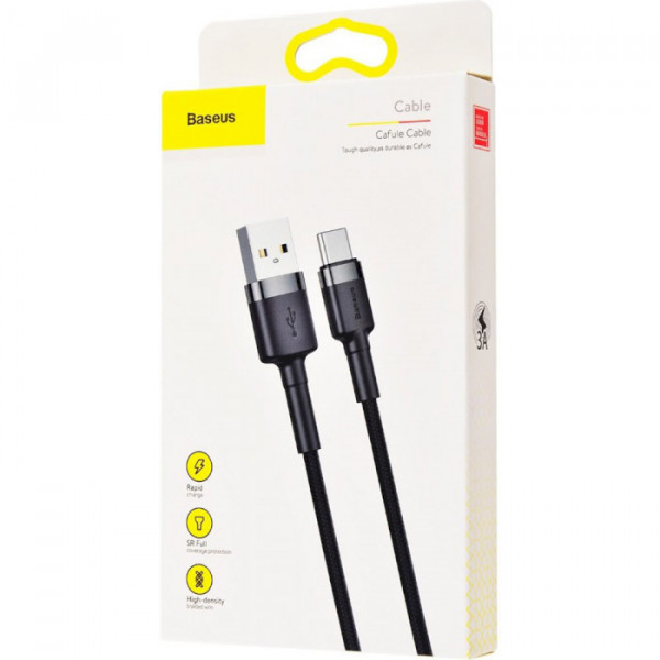 Фото - Кабель синхронізації даних Baseus Cafule Cable USB for iP 2A 3 m Black/Grey (CALKLF-RG1)