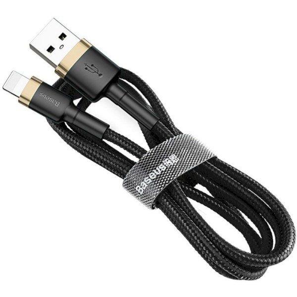 Фото - Кабель Baseus Cafule Cable USB for iP 2A 3 m Gold/Black (CALKLF-RV1)