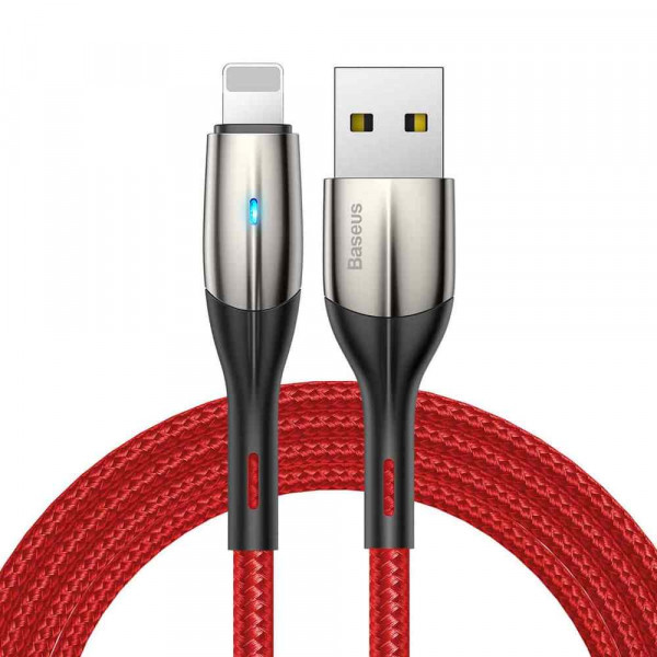 Фото - Кабель синхронізації даних Baseus Horizontal Data Cable USB for iP 2.4A 2 m Red (CALSP-C09)