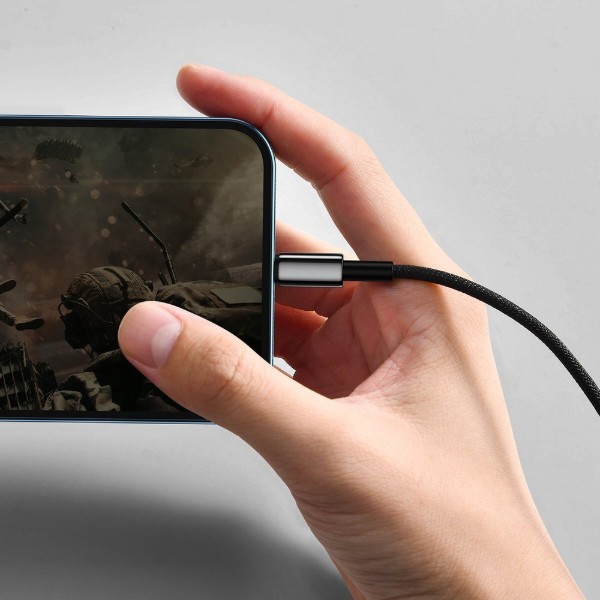 Фото - Кабель Baseus Tungsten Gold Fast Charging Data Cable USB to iP 2.4A 2m Black (CALWJ-A01)