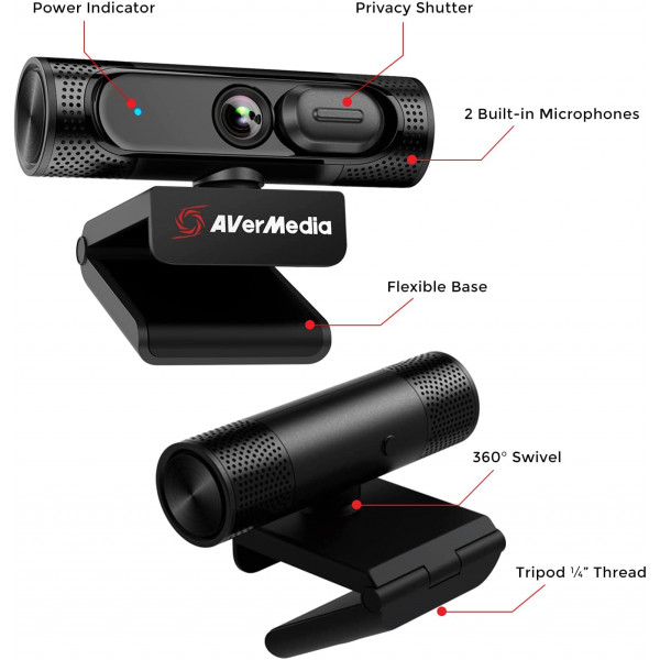 Фото - Веб-камера для комп'ютера Avermedia Live Streamer CAM PW315 Full HD Black