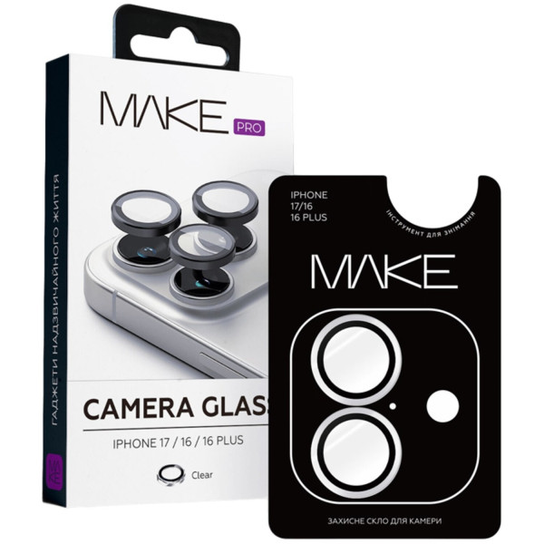 Фото - Захисне скло для смартфону MAKE Camera Glass for Apple iPhone 17, Clear (MGC-AI17)