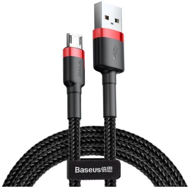 Фото - Кабель синхронізації даних Baseus Cafule Cable USB For Micro 1.5A 2m Red/Black (CAMKLF-C91)