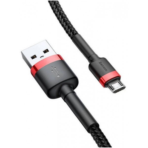 Фото - Кабель синхронізації даних Baseus Cafule Cable USB For Micro 1.5A 2m Red/Black (CAMKLF-C91)