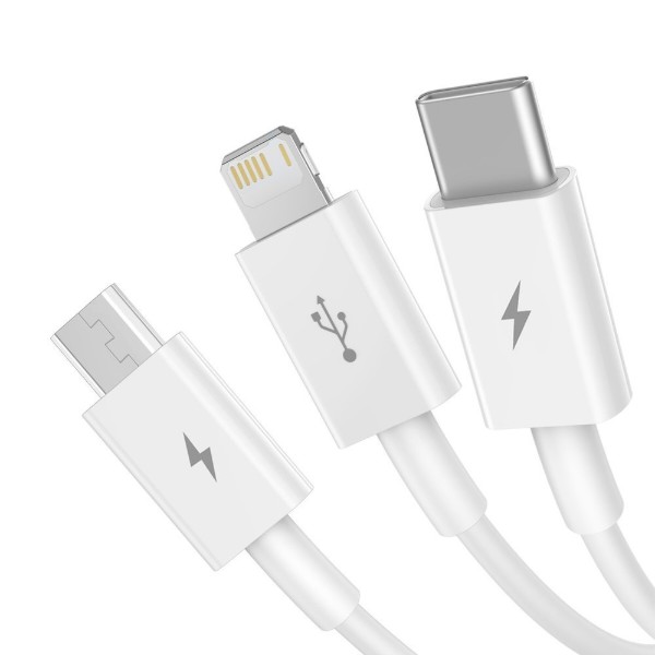 Фото - Кабель Baseus Superior Series USB to M + L + C 3.5 A 1.5 m White (CAMLTYS-02)