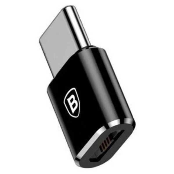Фото - Перехідник Baseus Micro Female To Type-C Male Adapter Converter Black (CAMOTG-01)