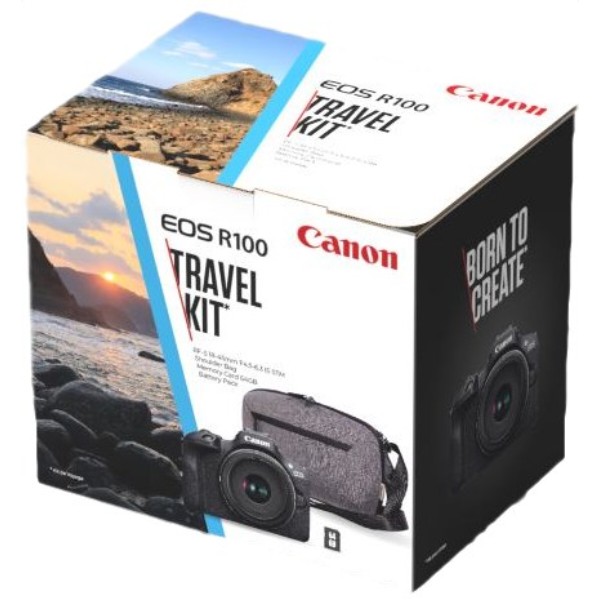 Фото - Фотокамера бездзеркальна Canon EOS R100 + 18-45 IS STM Travel Kit (6052C074)
