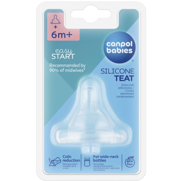 Фото - Великий потік соска дитяча силіконова Canpol babies з широким горлом EasyStart для каші 1 шт (21/723)