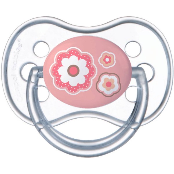 Фото - Симметричная пустышка Canpol babies Newborn baby Силиконовая 0-6 мес., розовые цветы, 1 шт. (22/580_pin)