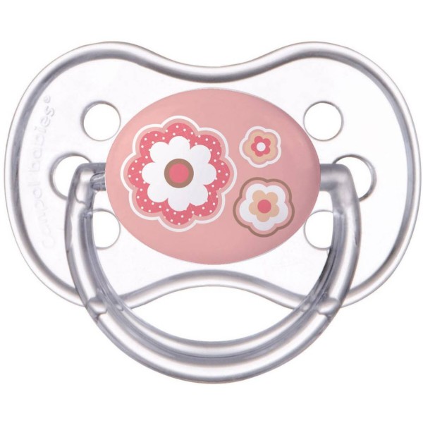 Фото - Симметричная пустышка Canpol babies Newborn baby Силиконовая, розовые цветы, 1 шт. (22/581_pin)