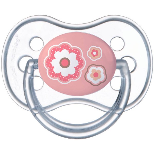 Фото - Симметричная пустышка Canpol babies Newborn baby Силиконовая 18+ мес., розовые цветы, 1 шт. (22/582_pin)