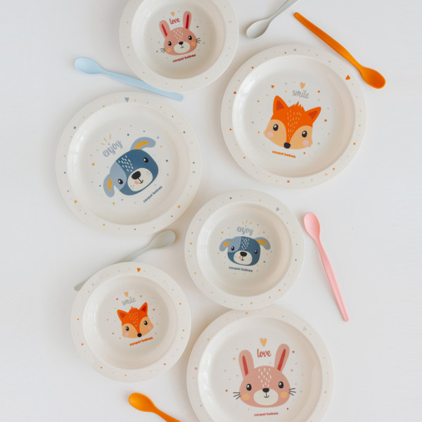 Фото - Тарілка обідня Canpol babies CUTE ANIMALS - блакитна (4/412_blu2)