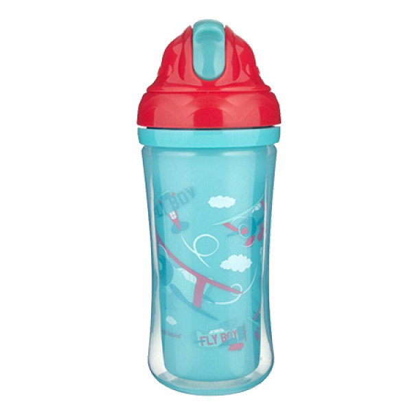 Фото - Поїльник-непроливайка дитячий Canpol babies з силіконовою трубочкою подвійна стінка 260 мл - літаки (74/052)