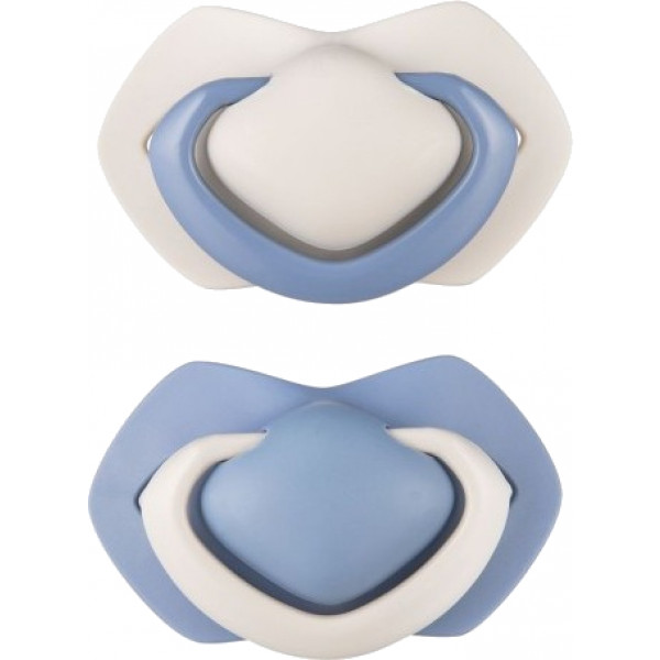 Фото - Симетрична пустушка Canpol babies силіконова 6-18 2 шт. PURE COLOR синя (22/645_blu)