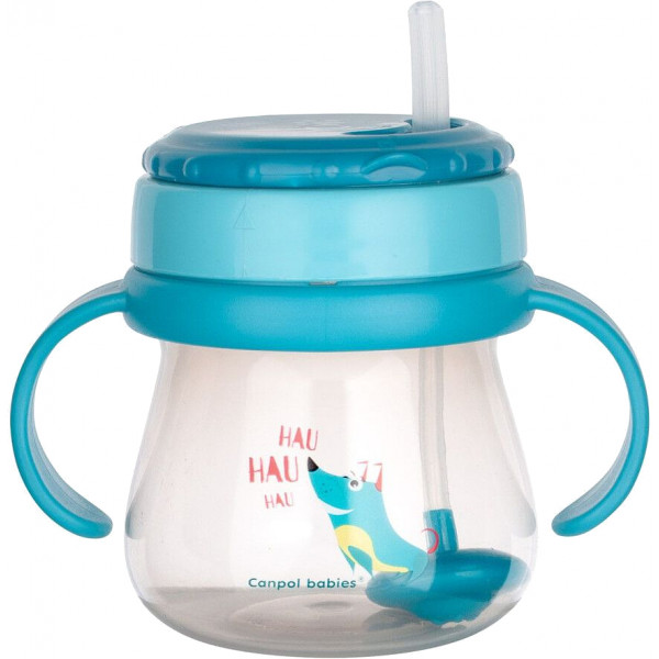 Фото - Чашка-непроливайка дитяча Canpol babies зі складною силіконовою трубочкою і обтяжувачем, 250 мл. (56/517)
