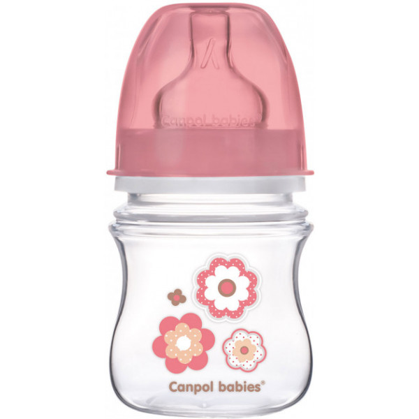 Фото - Пляшка для годування Canpol babies Антиколікова з широким горлом Easy Start Newborn Baby рожеві квіти, 120 мл. (35/216_pin) Фото - Пляшка для годування Canpol babies Антиколікова з широким горлом Easy Start Newborn Baby рожеві квіти, 120 мл. (35/216_pin)