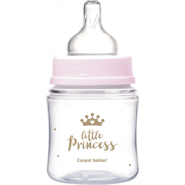Фото - Пляшка для годування Canpol babies aнтиколікова з широким горлом PP Easy Start Royal baby - рожева, 120 мл. (35/233_pin)