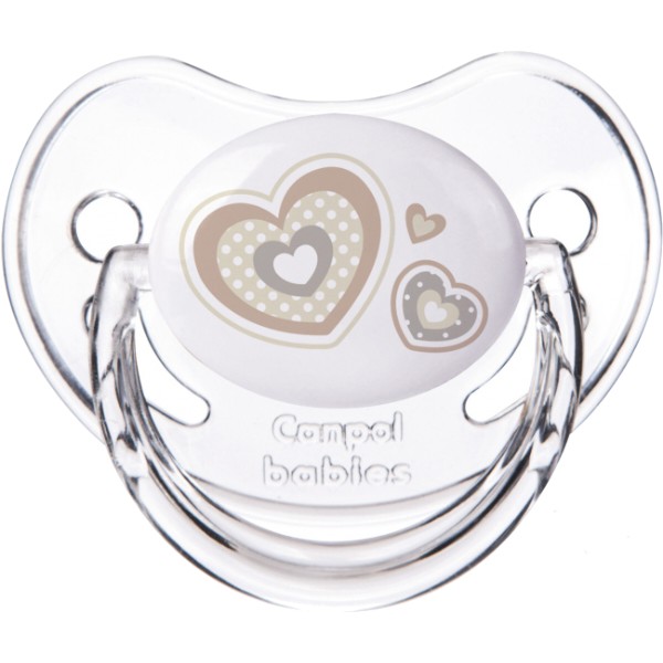 Фото - Анатомическая пустышка Canpol babies Newborn baby силиконовая 0-6 мес. бежевые сердца, 1 шт. (22/565_bei)