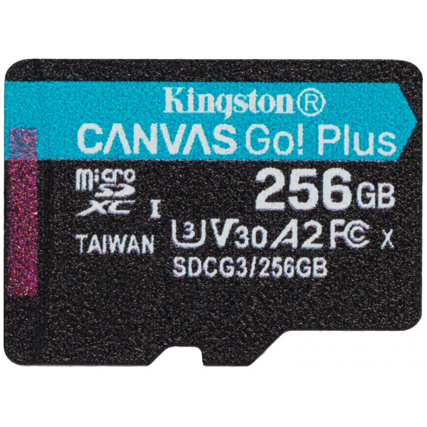 Фото - Карта пам'яті Kingston MicroSDXC 256GB Canvas Go Plus Сlass 10 A2 U3 V30 (SDCG3/256GBSP)