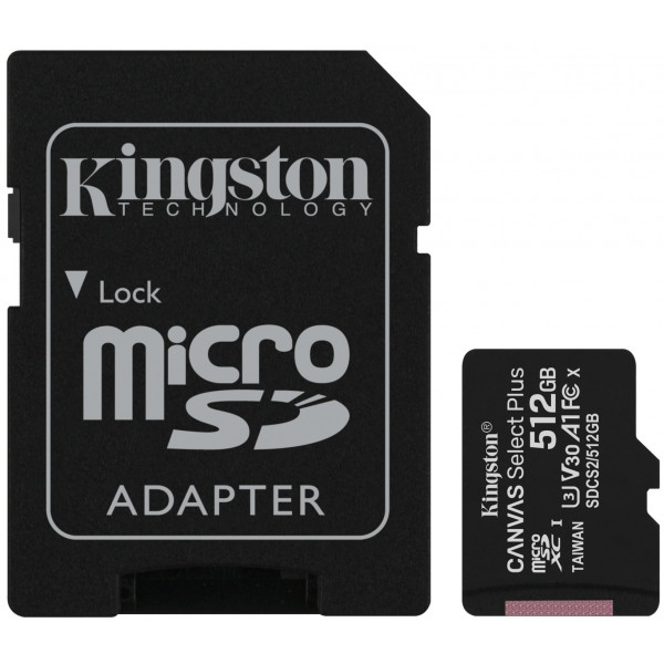 Фото - Карта пам'яті Kingston microSDXC 512Gb Canvas Select+ A1 + adapter (SDCS2/512GB)