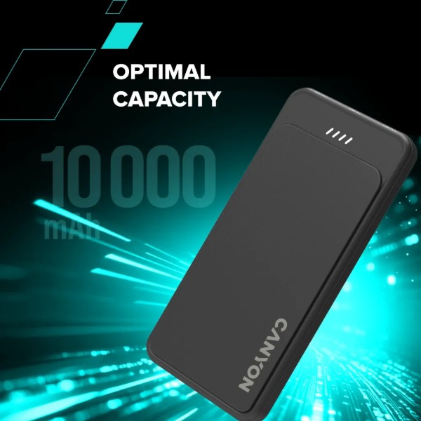 Фото - Батарея мобільна Canyon OnPower 100 10000mAh Black (CNS-CPB100B)