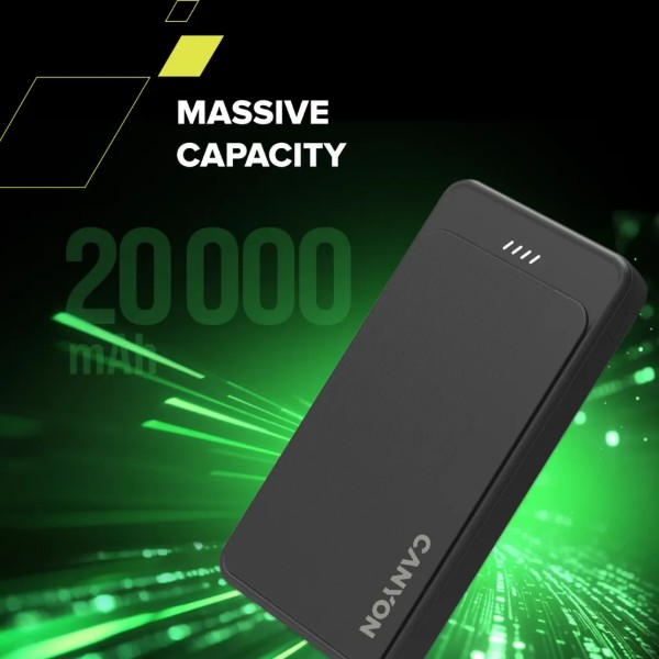 Фото - Батарея мобільна Canyon OnPower 200 20000mAh Black (CNS-CPB200B)