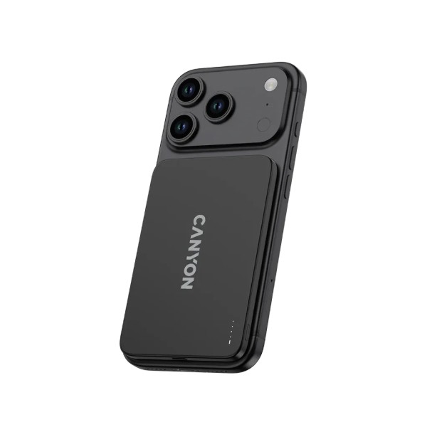Фото - Батарея мобильная Canyon OnPower 503 Air 3000mAh Ultra-Slim Magnetic Wireless, Full Metal Body, 5.8mm Thin Design, USB-C Charging, Dark Grey (CNS-CPB503DG)