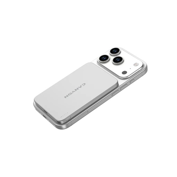 Фото - Батарея мобильная Canyon OnPower 503 Air 3000mAh Ultra-Slim Magnetic Wireless, Full Metal Body, 5.8mm Thin Design, USB-C Charging, Silver (CNS-CPB503SV)