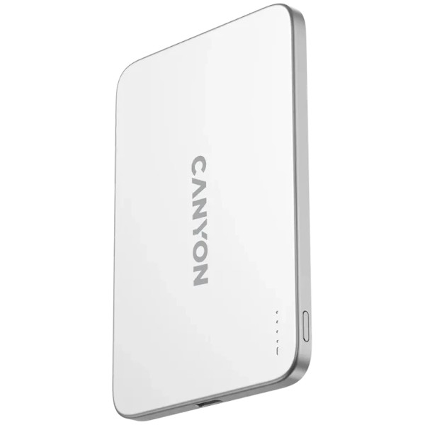 Фото - Батарея мобильная Canyon OnPower 503 Air 3000mAh Ultra-Slim Magnetic Wireless, Full Metal Body, 5.8mm Thin Design, USB-C Charging, Silver (CNS-CPB503SV)