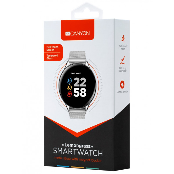 Фото - Уцінка - Смарт-годинник Canyon Lemongrass Silver (CNS-SW70SS) #
