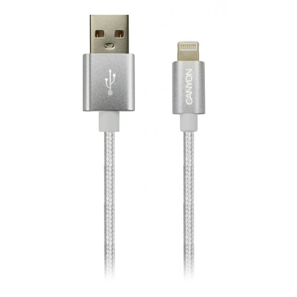 Фото - Кабель синхронізації даних Canyon Lightning USB for Apple 1m Pearl White (CNE-CFI3PW)
