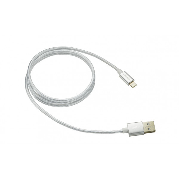 Фото - Кабель синхронізації даних Canyon Lightning USB for Apple 1m Pearl White (CNE-CFI3PW)