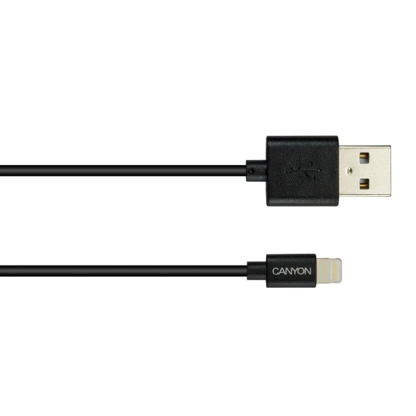 Фото - Кабель Canyon USB - Lightning 1m Black (CNS-MFICAB01B)