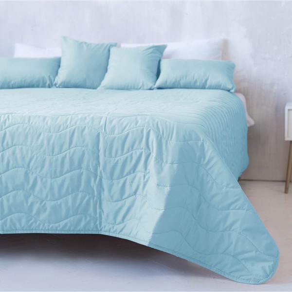 Фото - Покрывало двуспальное Sonex Capri 220x240 см Голубой с белым (SO102402)