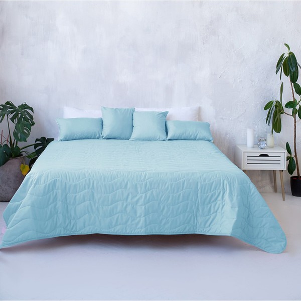 Фото - Покрывало двуспальное Sonex Capri 220x240 см Голубой с белым (SO102402)