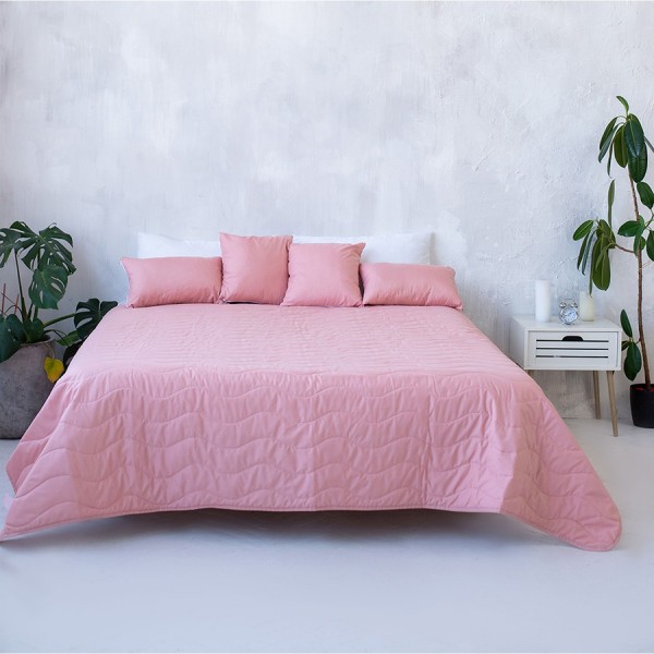 Фото - Покрывало двуспальное Sonex Capri 220x240 см Коралловое с белым (SO102403)