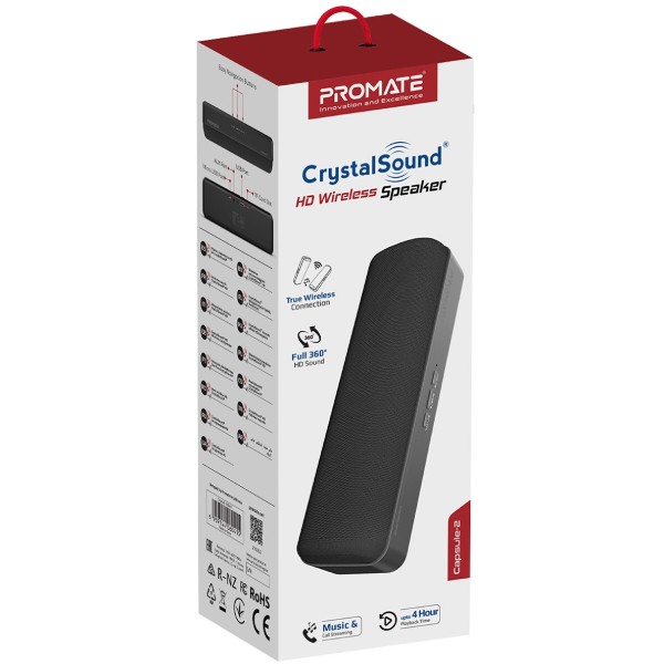 Фото - Портативна акустика Promate Capsule-2.Black
